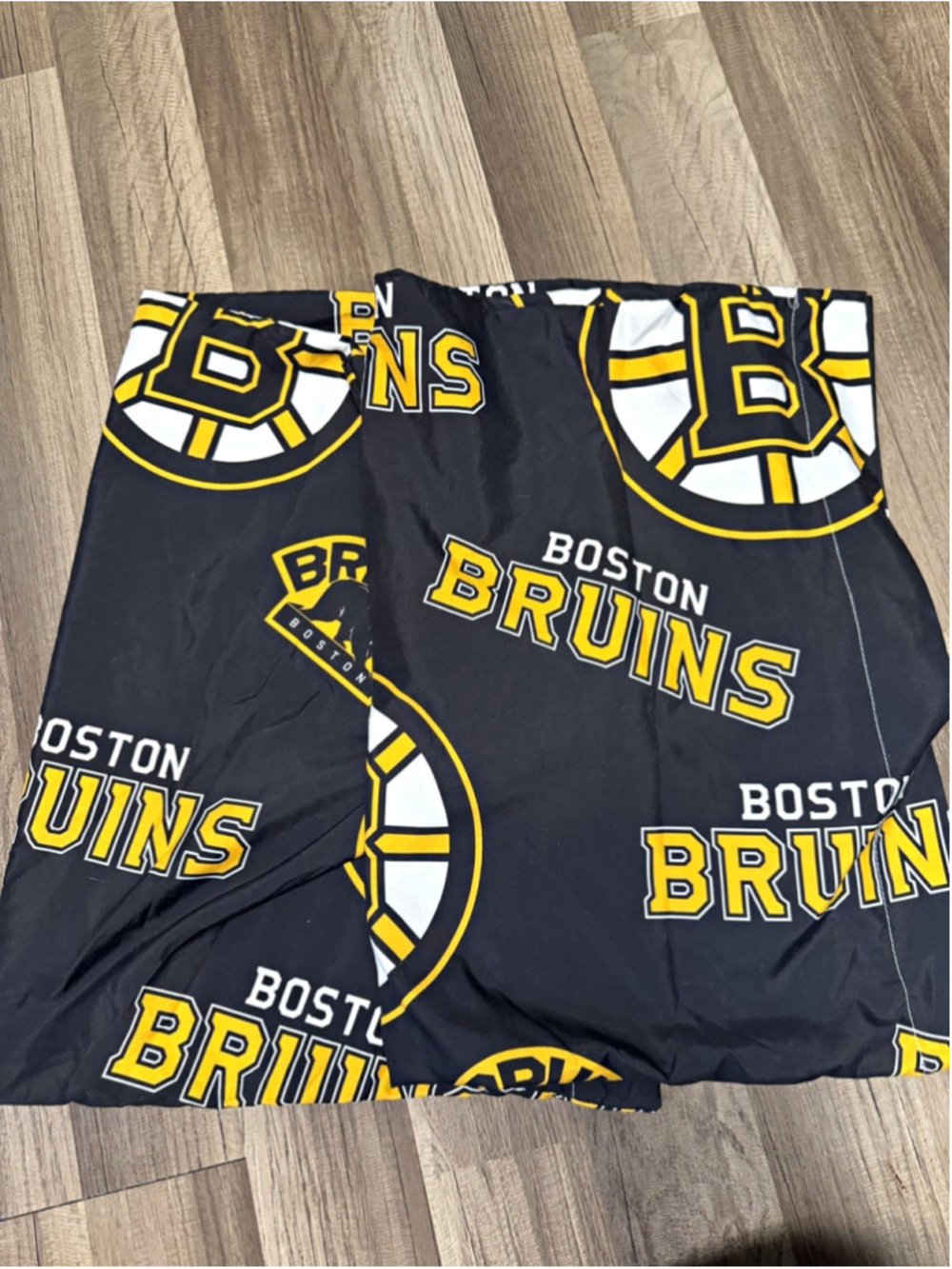 Boston Bruins NHL Pillowcases Pair Black Gold Hockey Bedding Standard Size